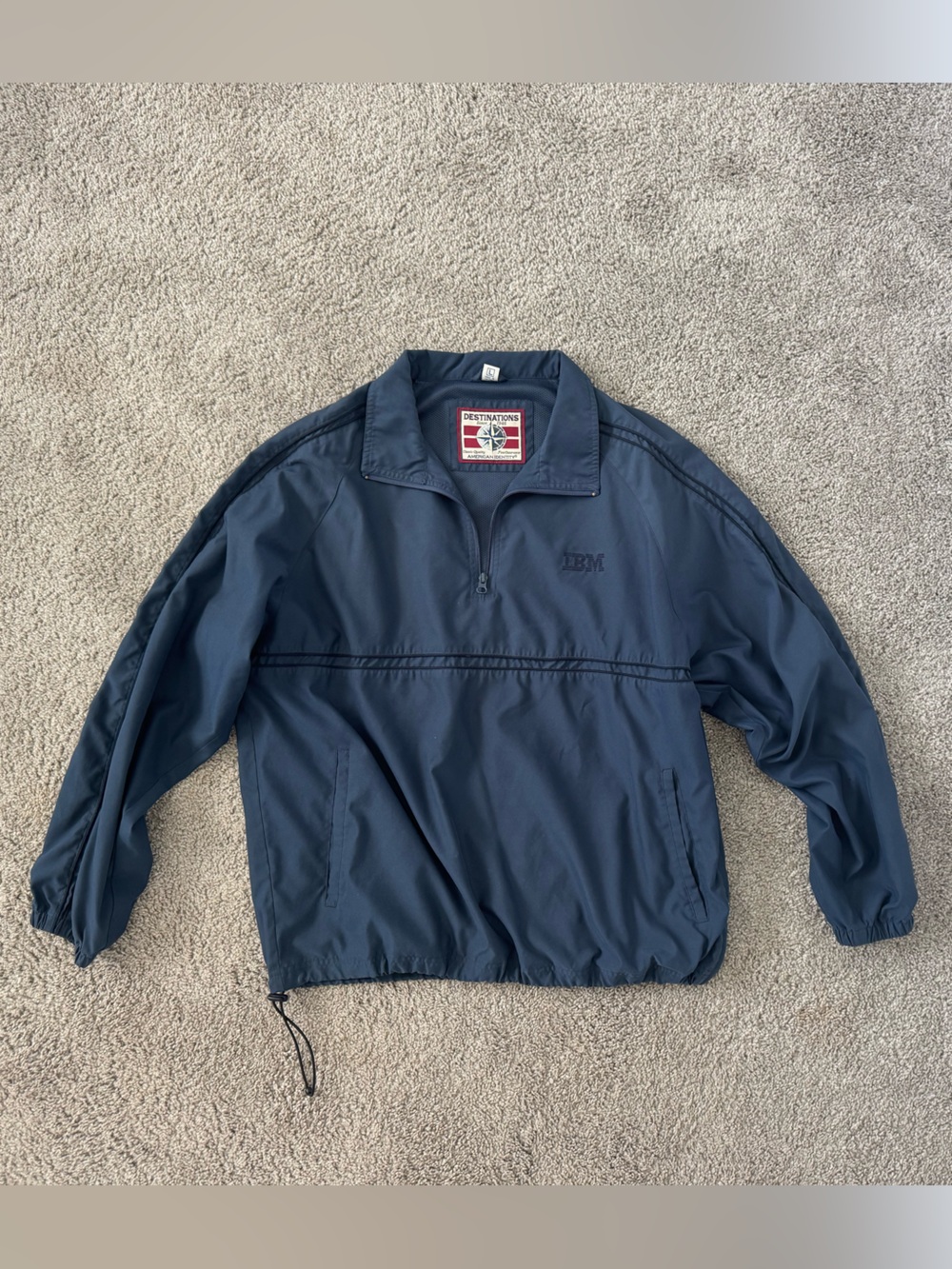 IBM Navy Pullover Windbreaker Jacket